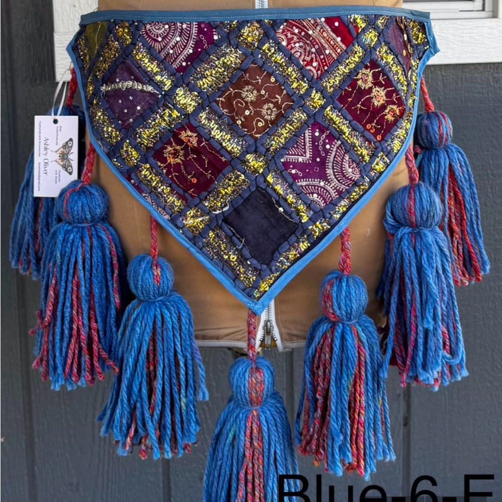 Colorful Patchwork Tassel Belt